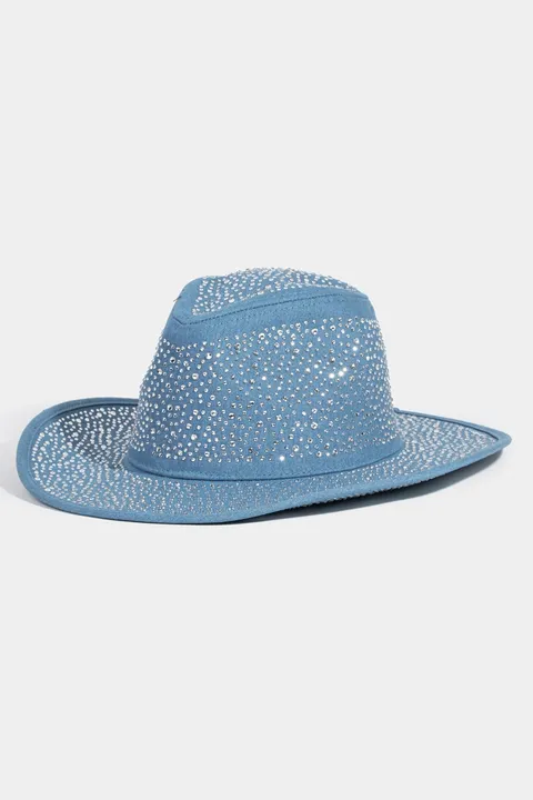 Gorro cowboy denim con strass