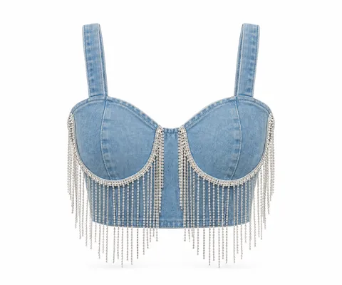 Top Denim Strass