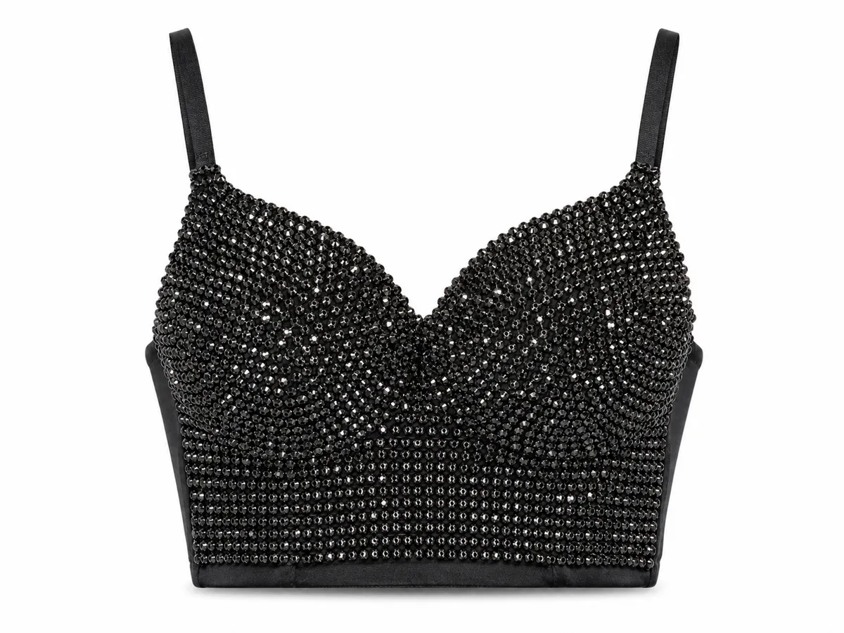 Top bustier de piedras negro, fotografía 1